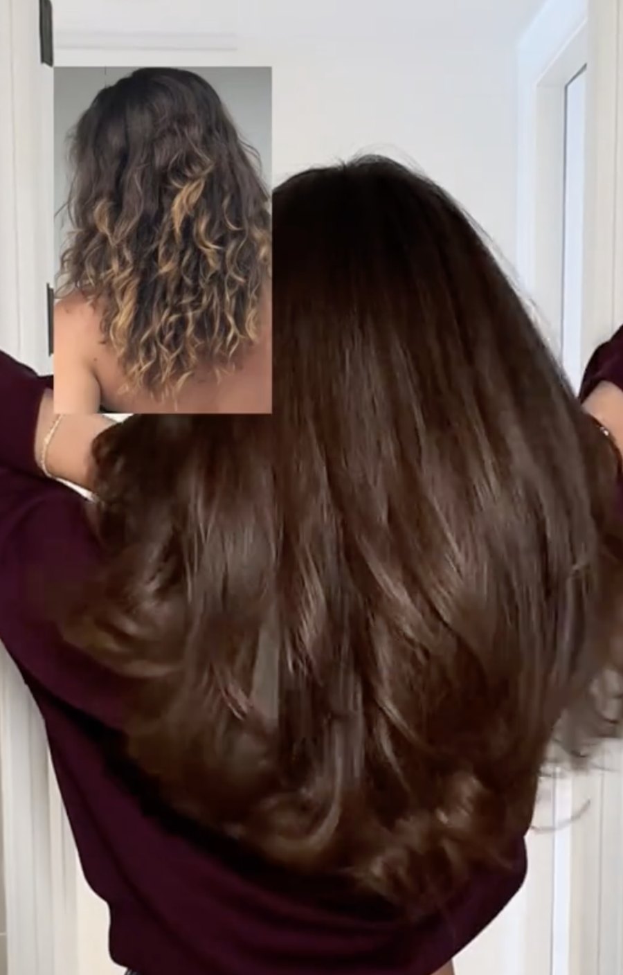 Niki's haar nu, met inzet van hoe het ervoor was